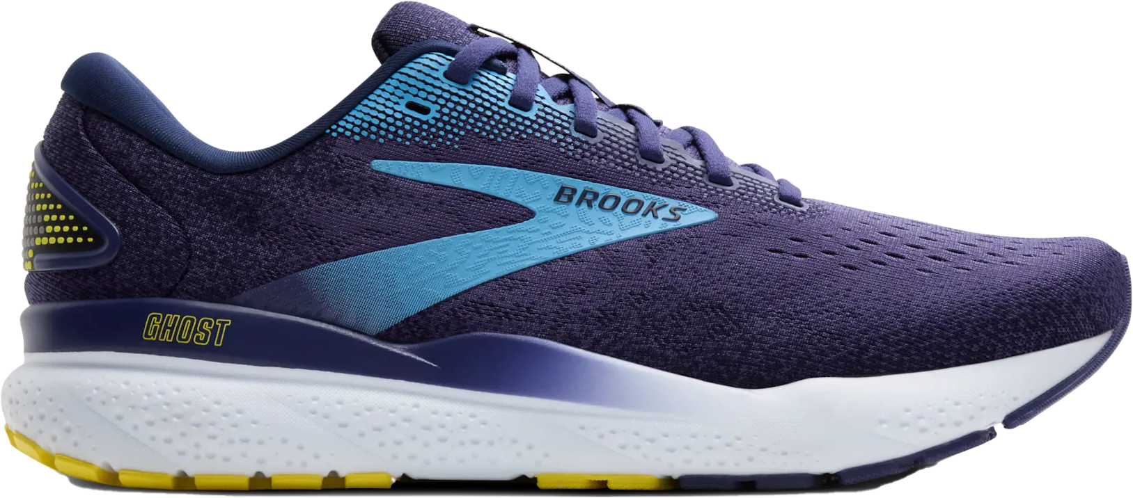 Brooks Herren Ghost 16 Laufschuh neutraler Laufschuh blau, weiß, gelb