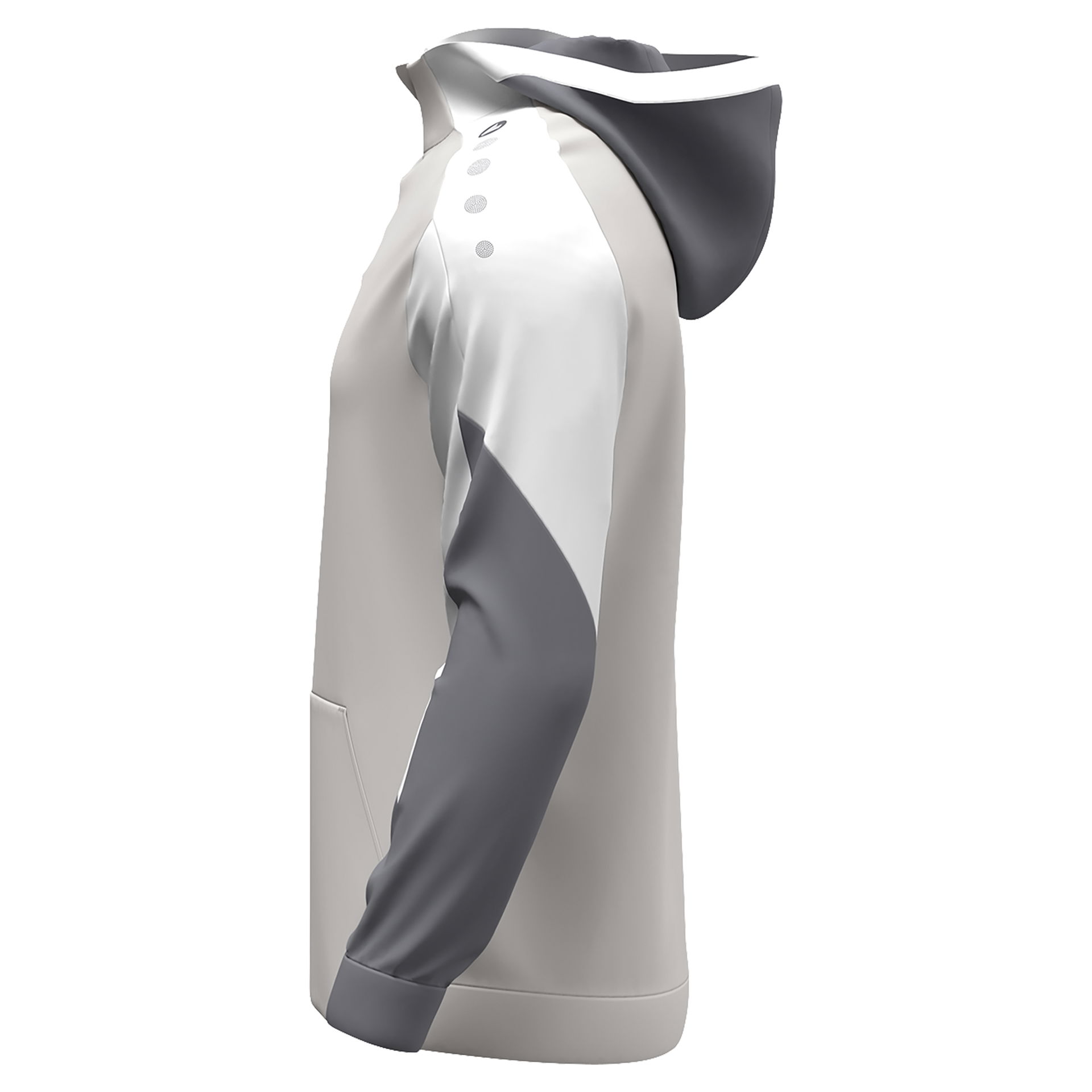 Jako Herren Dynamic Zip Hoodie Langarmtrainingsshirt hellgrau, weiß, grau