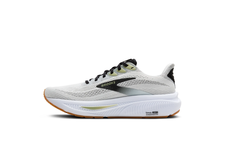 Brooks Herren Ghost 17 Laufschuh neutraler Laufschuh weiß schwarz olivegrün 48,5