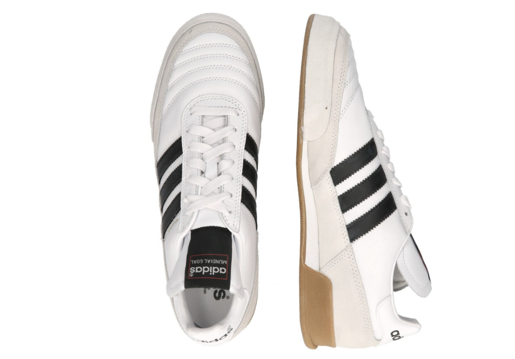 Adidas Herren Mundial GOAL Fußballschuh Hallenfußballschuh weiß beige schwarz 46 2/3