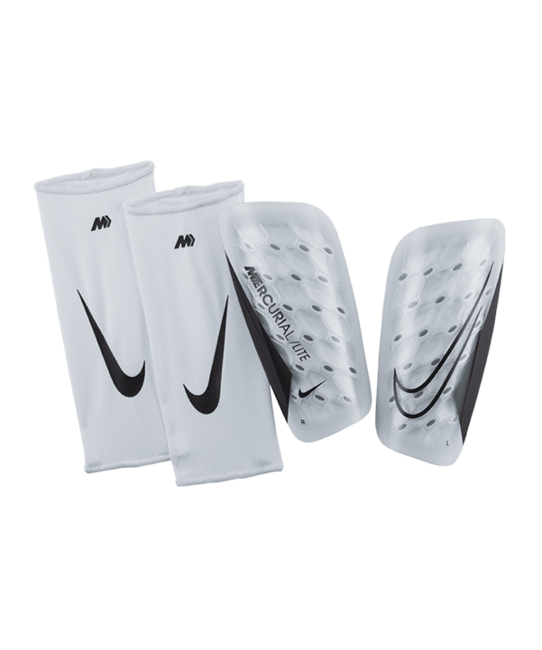Nike Mercurial Lite Fußball Schienbeinschoner weiß- schwarz S