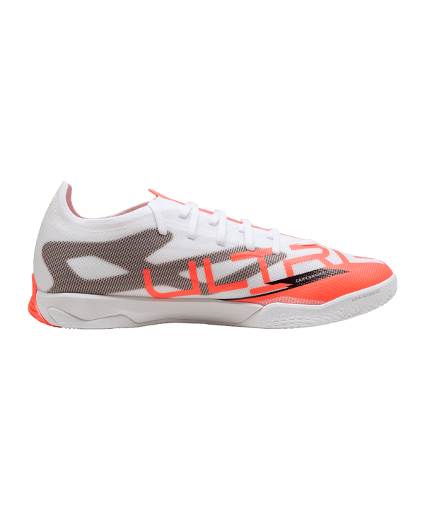 Puma Herren Ultra 5 Match IT Fußballschuh Hallenfußballschuh weiß, orange, schwarz