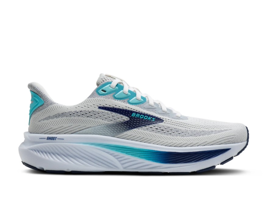 Brooks Herren Ghost 17 Laufschuh neutral weiß-blau-petrol 42,5