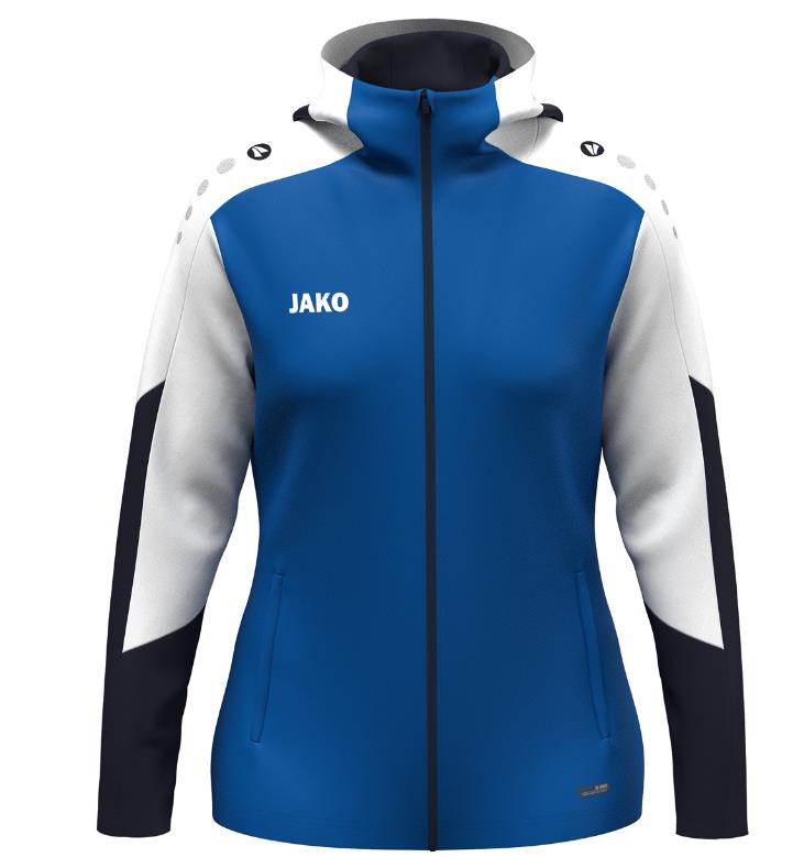 Jako Damen Dynamic Kapuzenjacke Trainingsjacke blau weiß