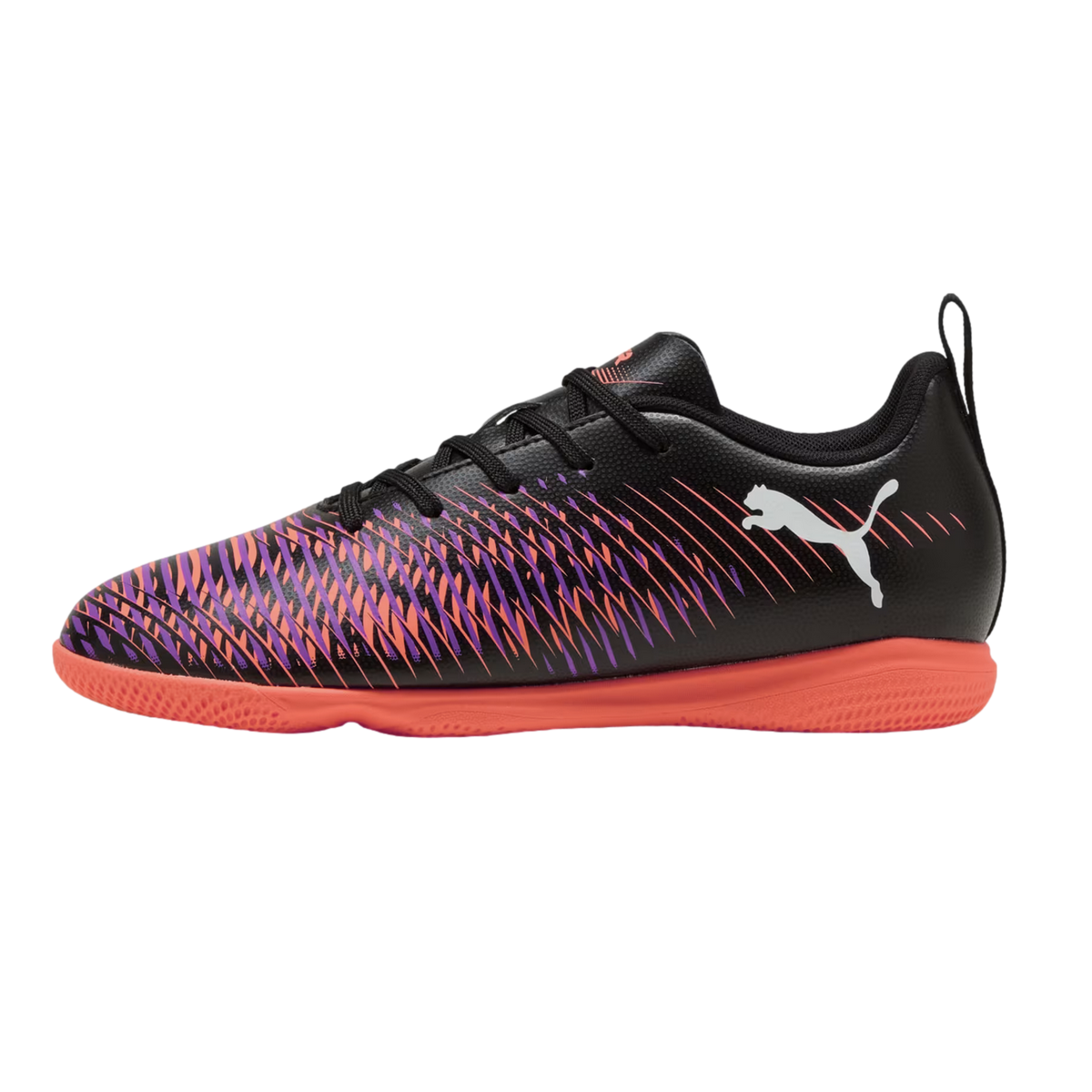 Puma Kinder Future 8 Play IT Fußballschuh Fußballhallenschuh schwarz, orange, lila