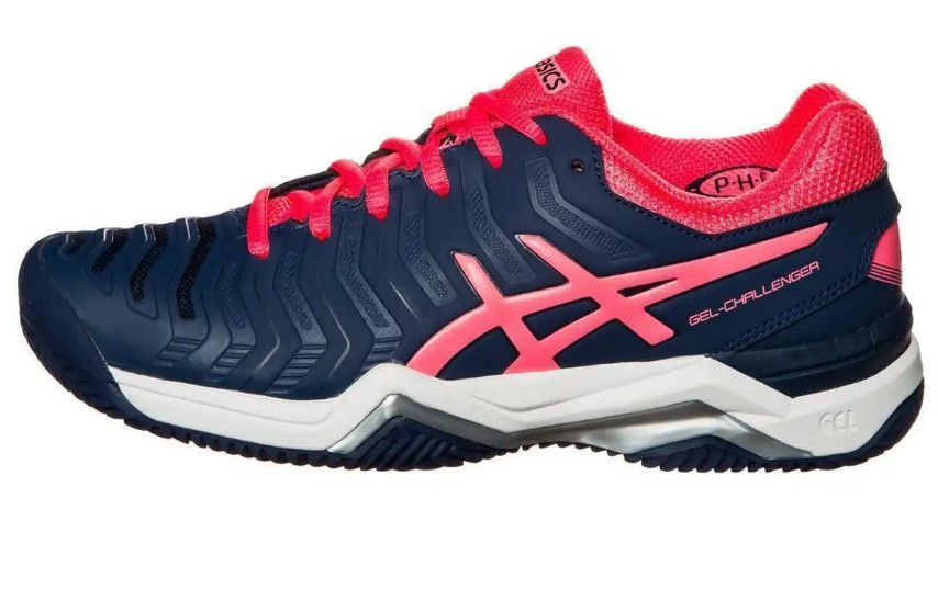Asics Damen Gel-Challenger 11 Clay Sandplatz Tennisschuh blau-pink UK 4.5 / EUR 37.5