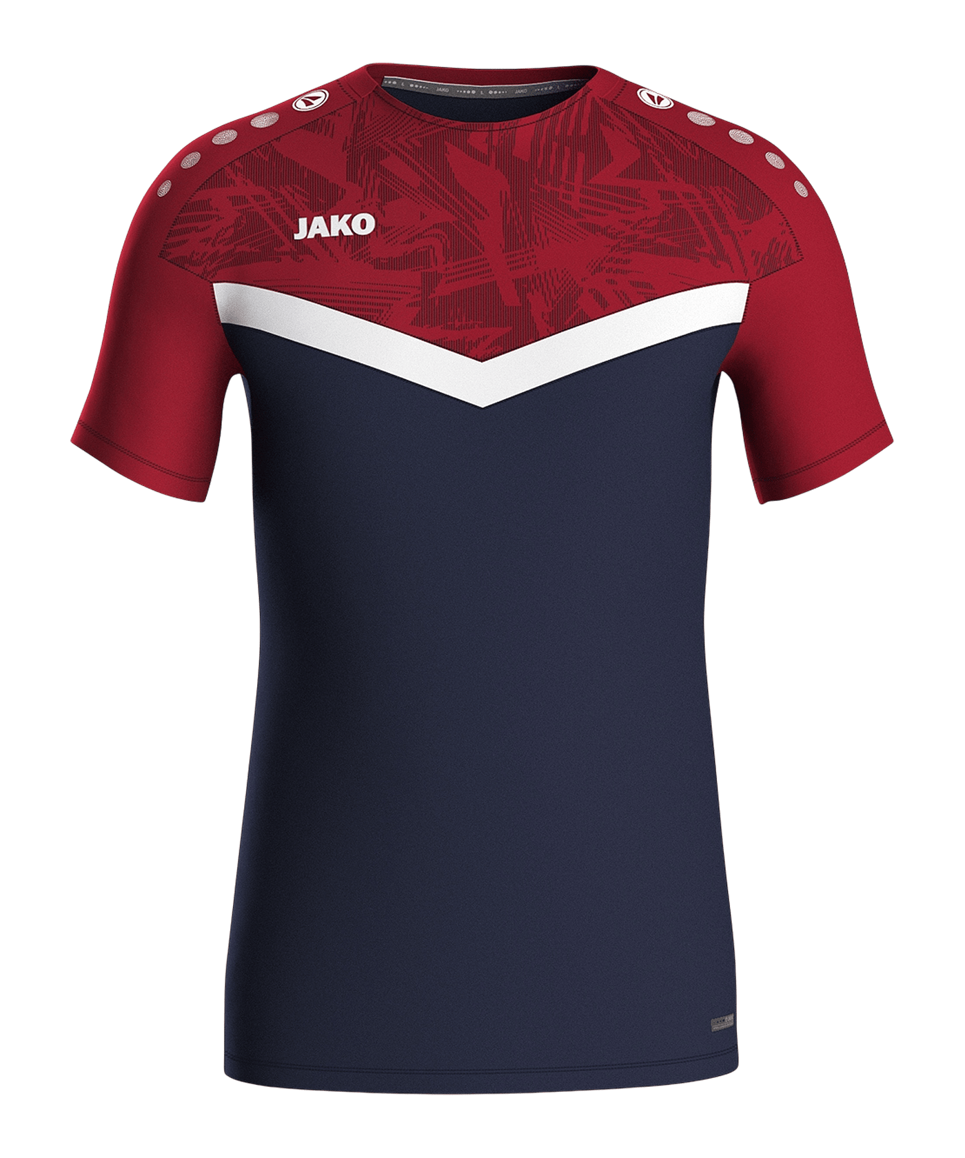 Jako Herren Iconic T-Shirt Freizeitshirt marine-chili rot
