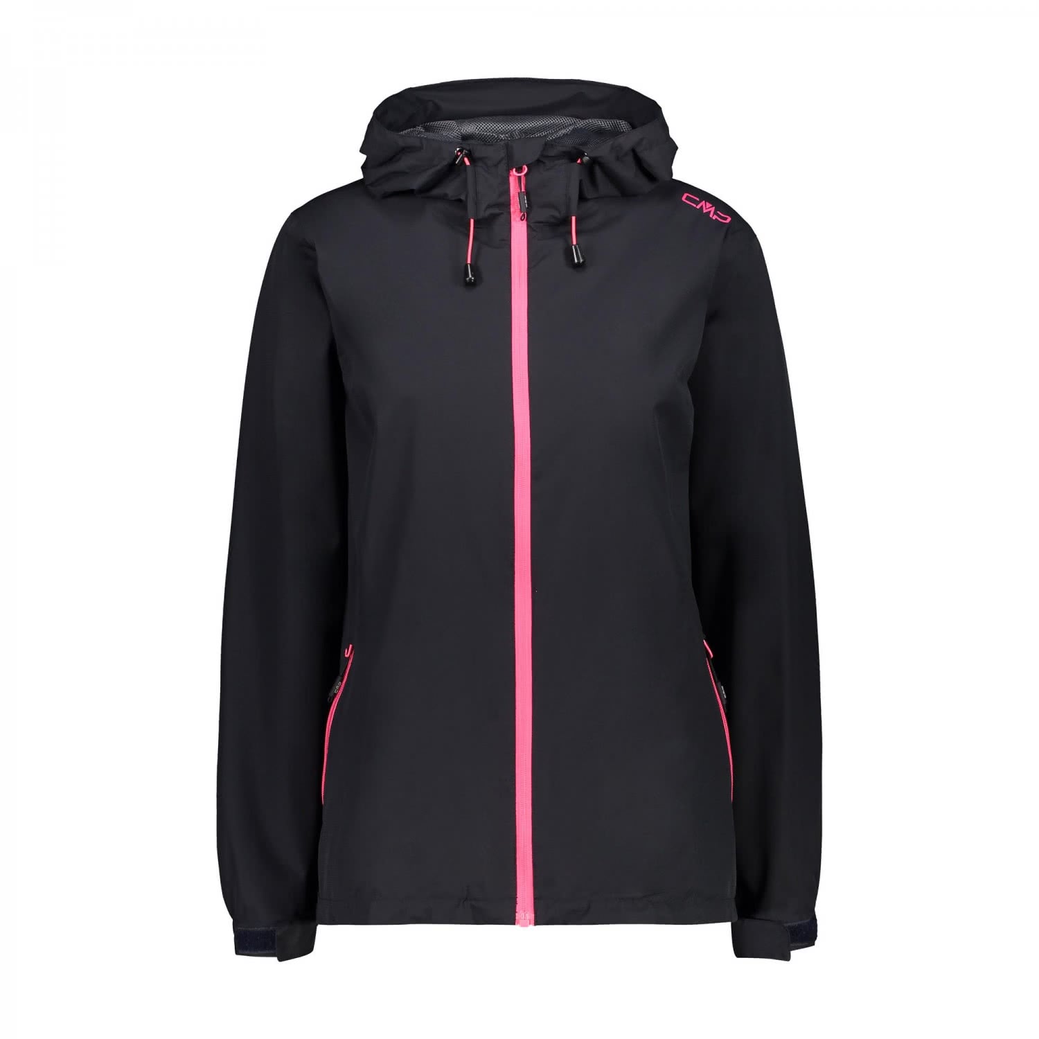 CMP Damen Fix Hood Jacket Regenjacke schwarz-pink
