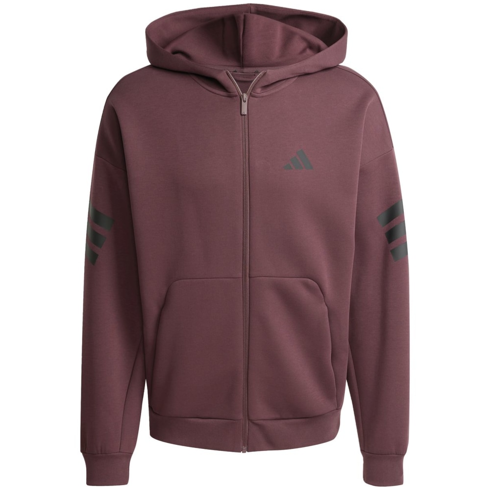 Adidas Herren Future Icons 3 Streifen Full Zip Hoodie Kapuzenjacke bordeaux rot schwarz