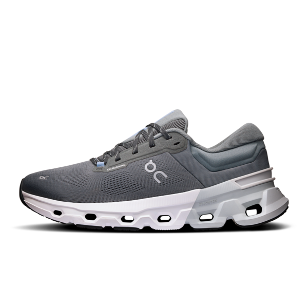 ON Herren Cloudflyer 5 Laufschuh stabiler Laufschuh grau, weiß