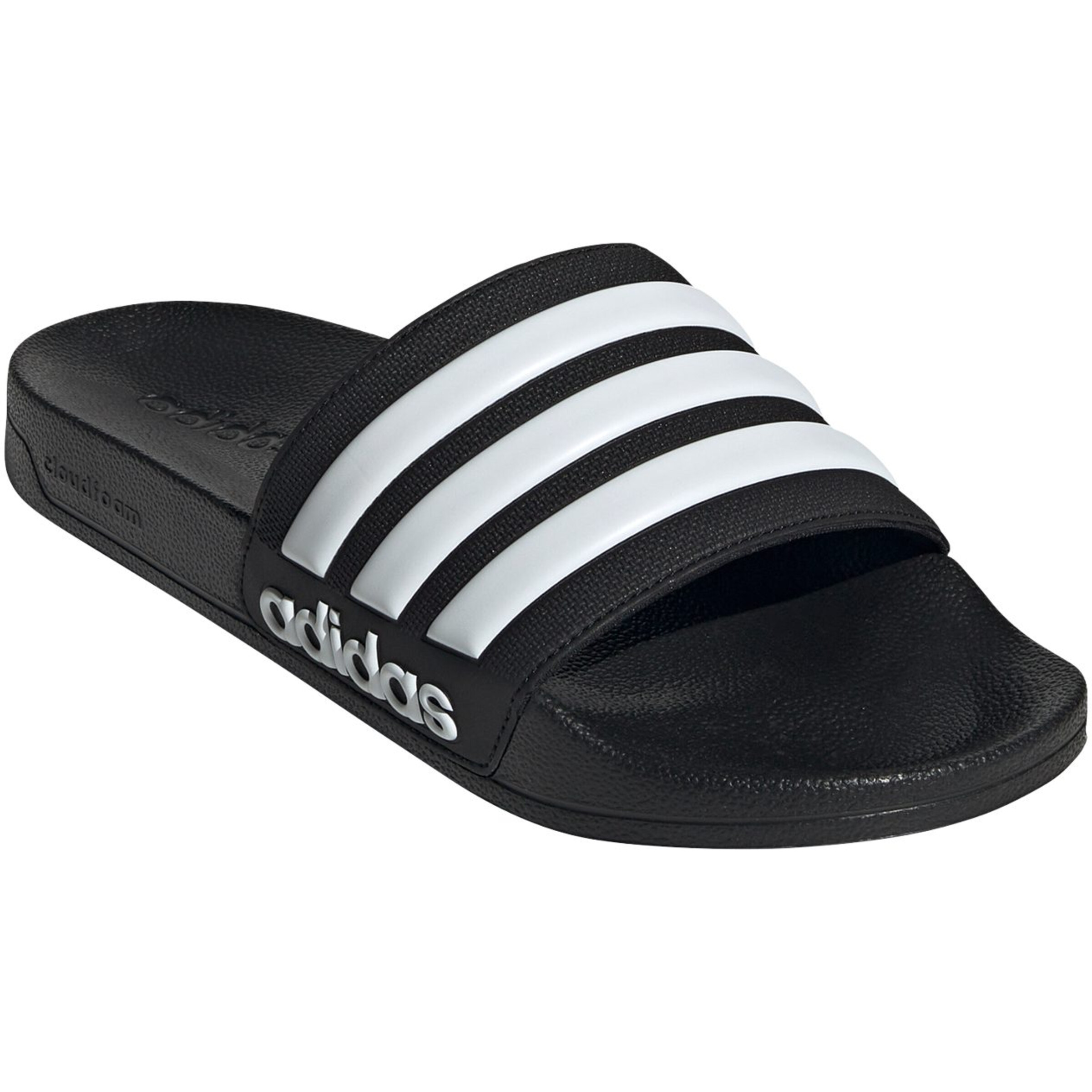 Adidas Shower Adiletten Badelatschen schwarz-weiß 48.5