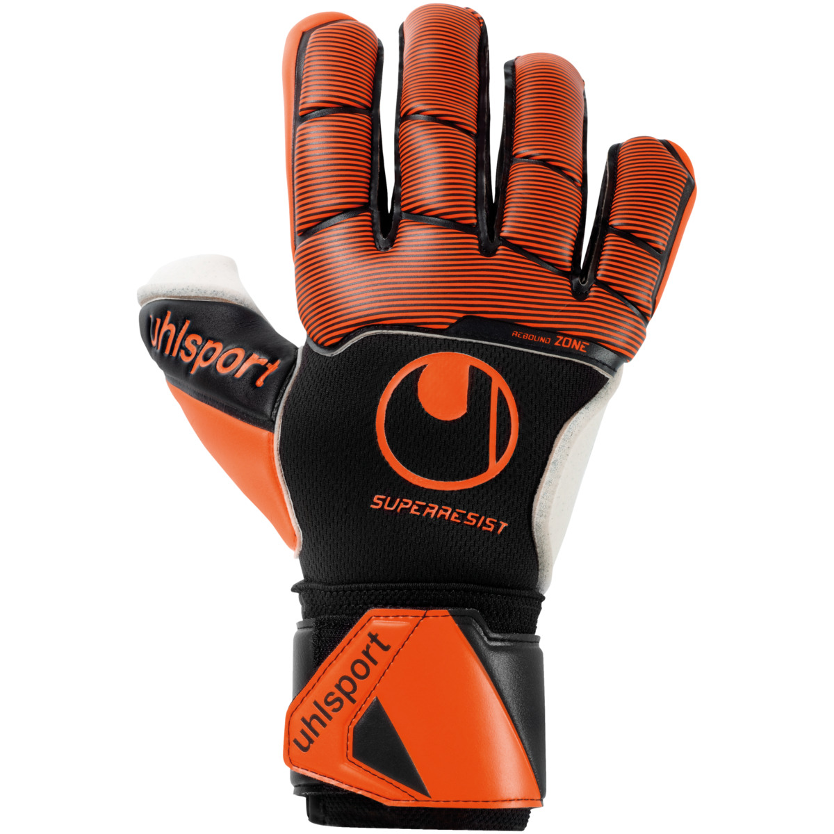 Uhlsport Super Resist HN Torwarthandschuhe schwarz-orange-weiß 9