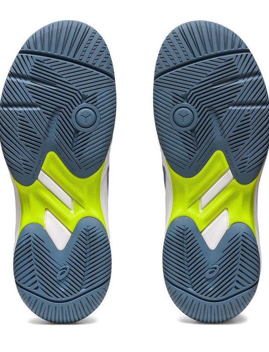 Asics Kinder Gel-Game 9 GS Sandplatz Tennisschuh weiß-dunkelblau 40