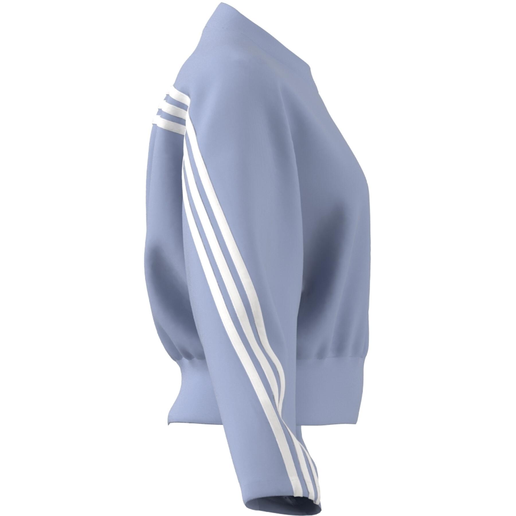 Adidas Damen Future Icons 3S Crew Pullover Sweatshirt hellblau-weiß XL