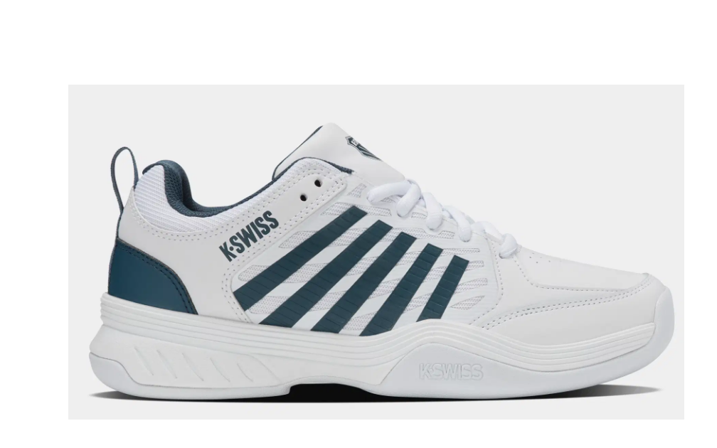 K- Swiss Herren Court Express 2 Carpet Tennisschuh Hallenschuh weiß petrol 41,5