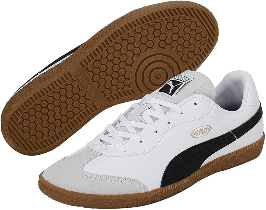 Puma Herren King 21 IT Fußballschuh Fußballhallenschuh weiß beige schwarz 46