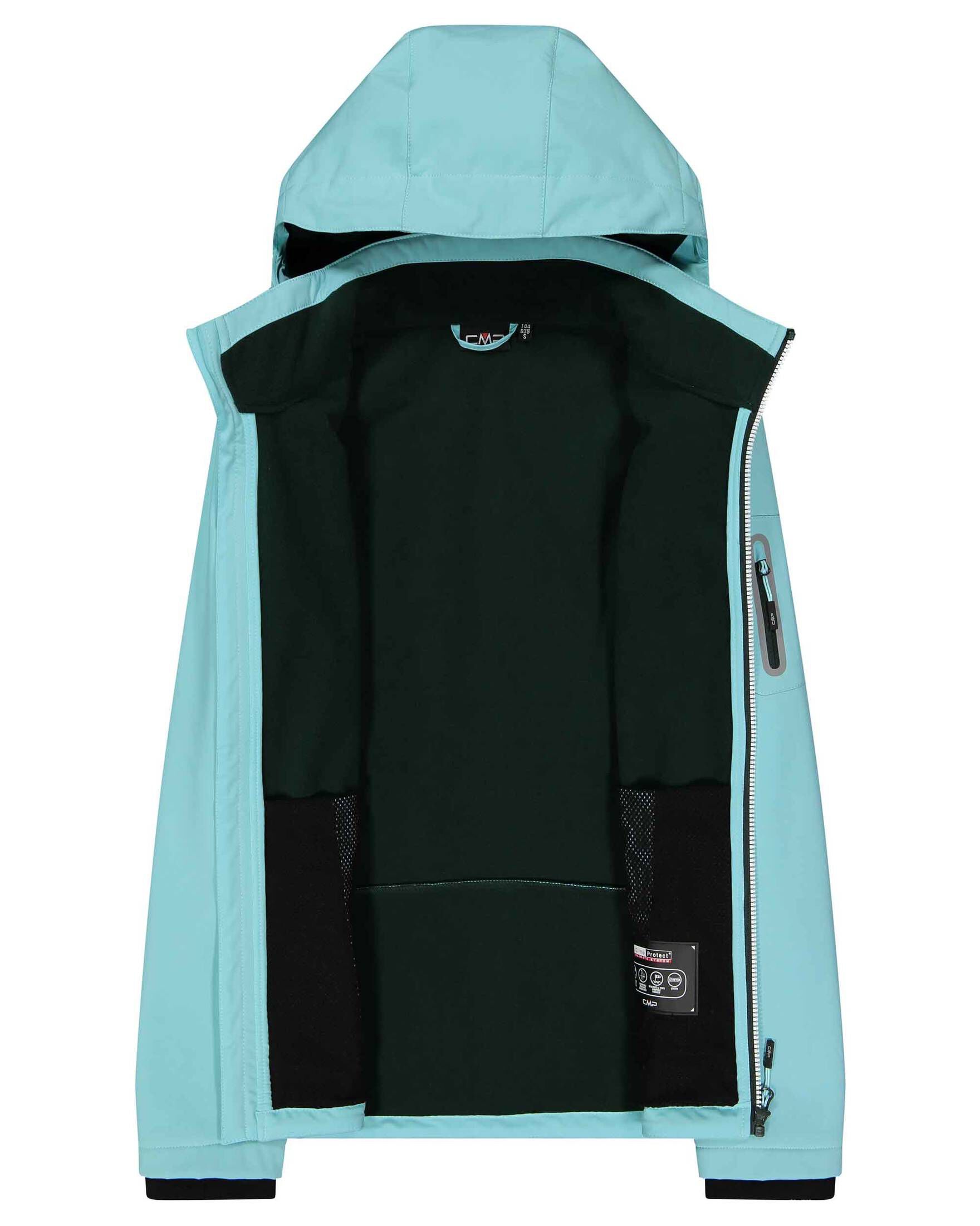 CMP Damen Zip Hood Jacket Softshelljacke Outdoorjacke aquablau 46