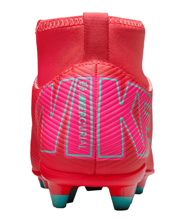 Nike Kinder Superfly 10 Club FG/MG Fußballschuh rot, türkis, pink