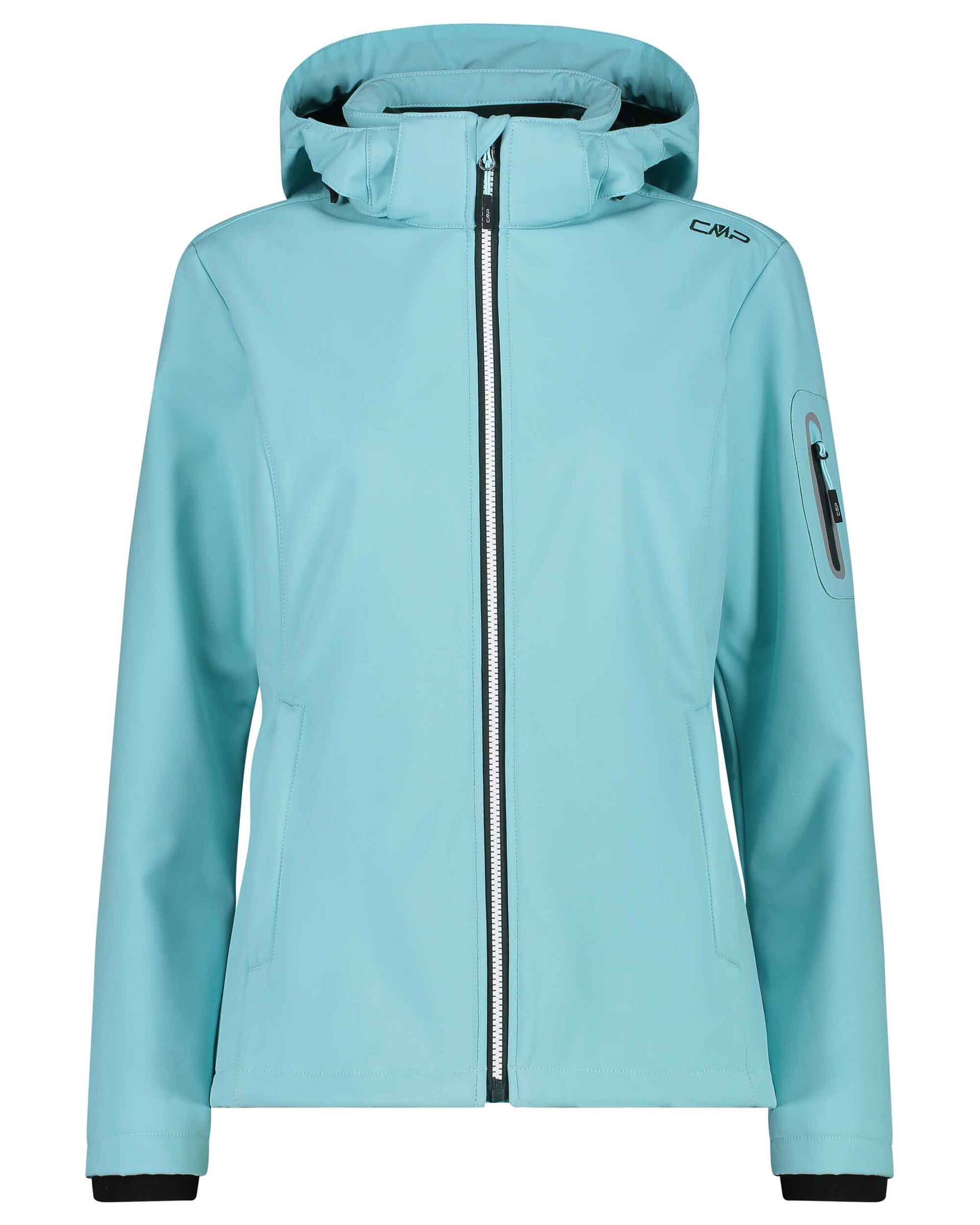 CMP Damen Zip Hood Jacket Softshelljacke Outdoorjacke aquablau 46