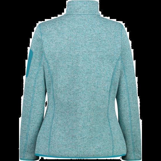 CMP Damen Knitted Melange Fleecejacke Outdoorjacke türkis-weiß 46