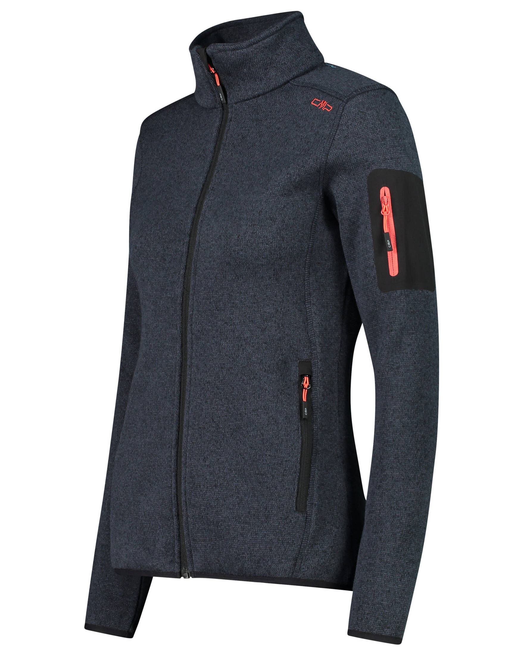 CMP Damen Knitted Melange Fleecejacke Outdoorjacke dunkeklblau 46