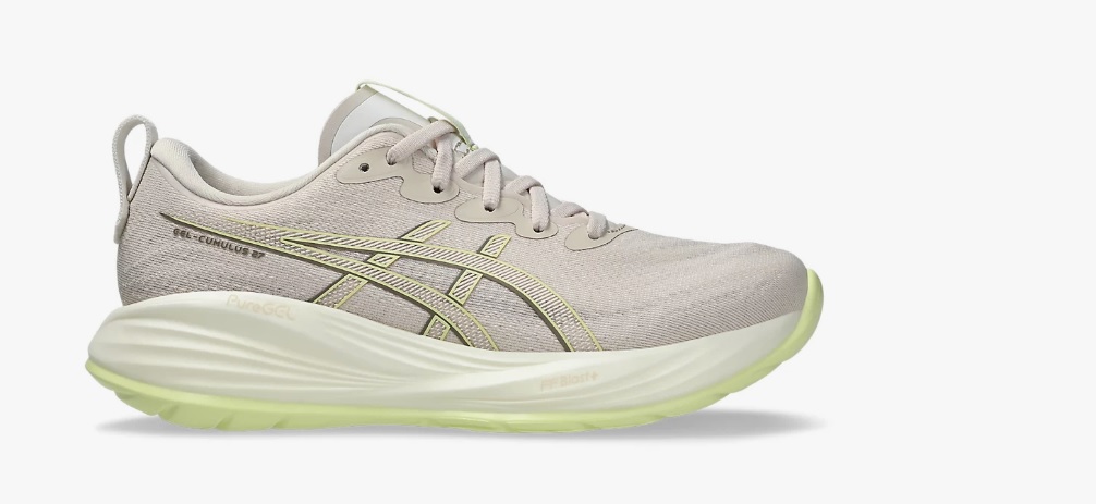 Asics Damen Gel- Cumulus 27 Laufschuh neutraler Laufschuh rosa gelb beige 42,5