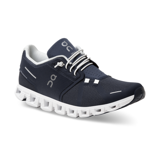 ON Herren Cloud 5 Laufschuh Freizeitschuh dunkelblau-weiß 43