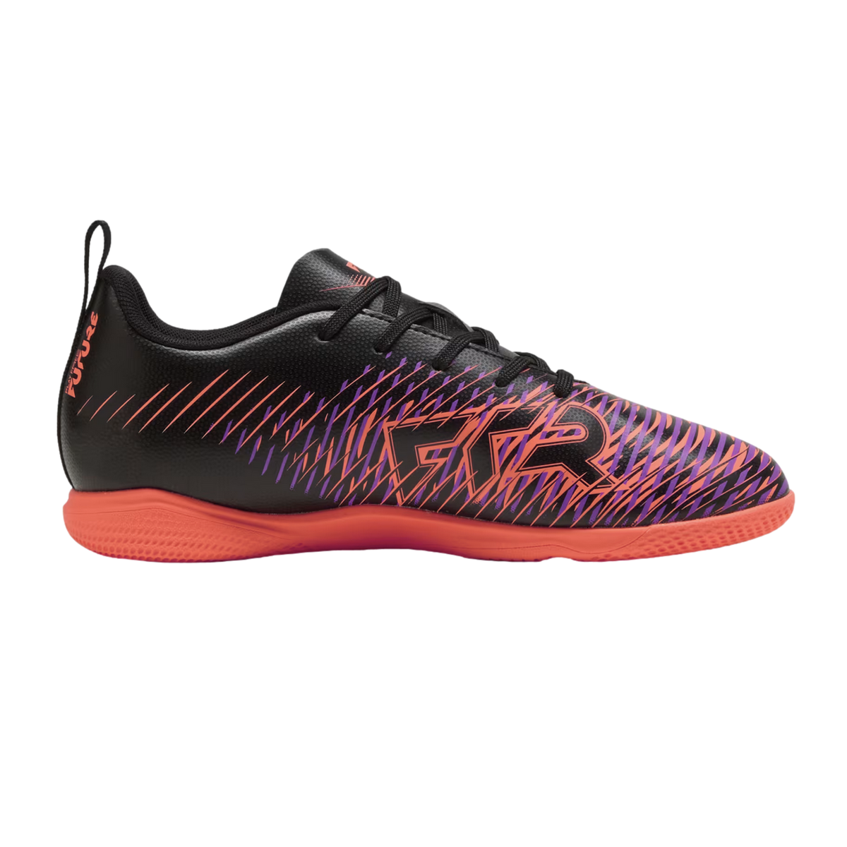Puma Kinder Future 8 Play IT Fußballschuh Fußballhallenschuh schwarz, orange, lila