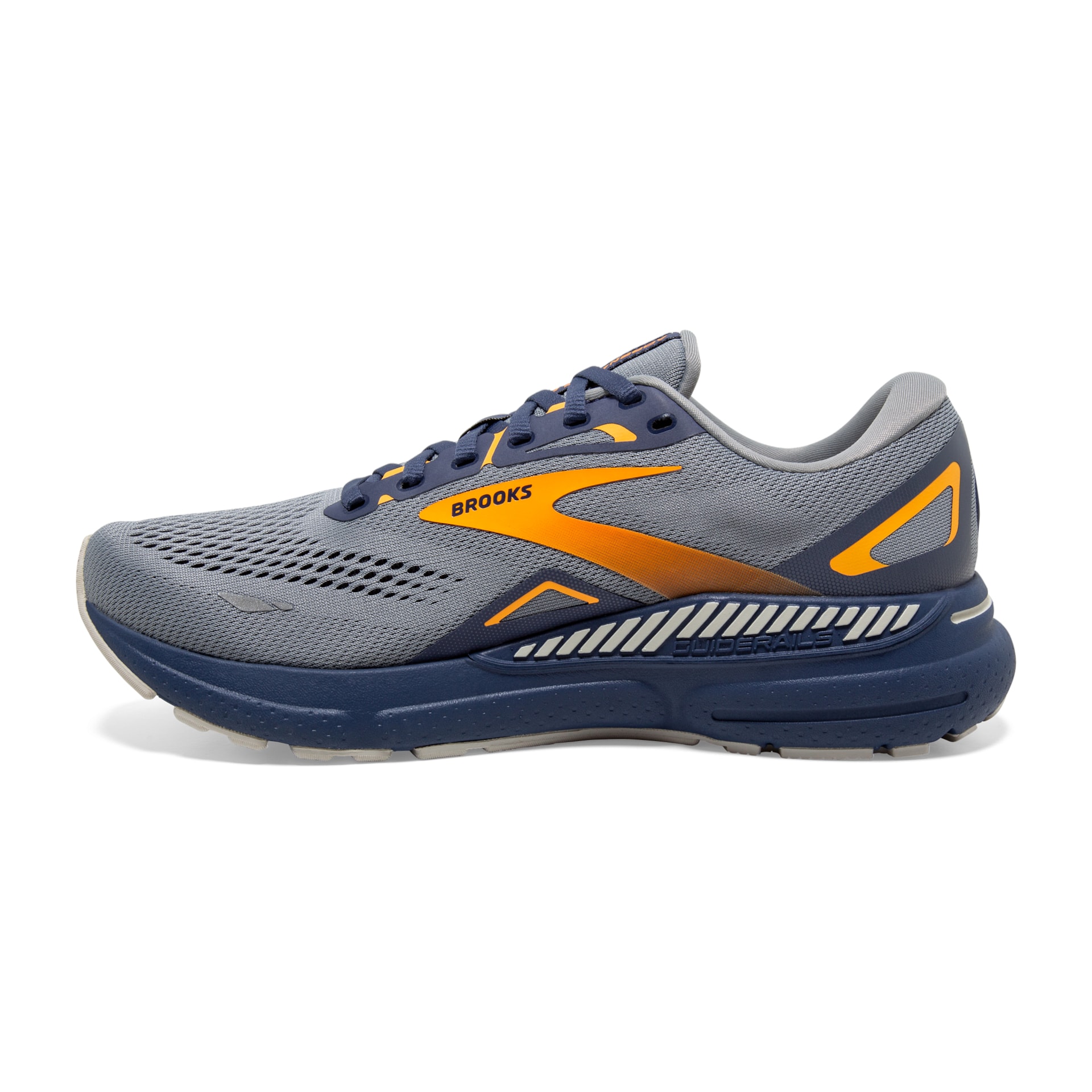 Brooks Herren Adrenaline GTS 23 Laufschuh grau-blau-orange 47.5
