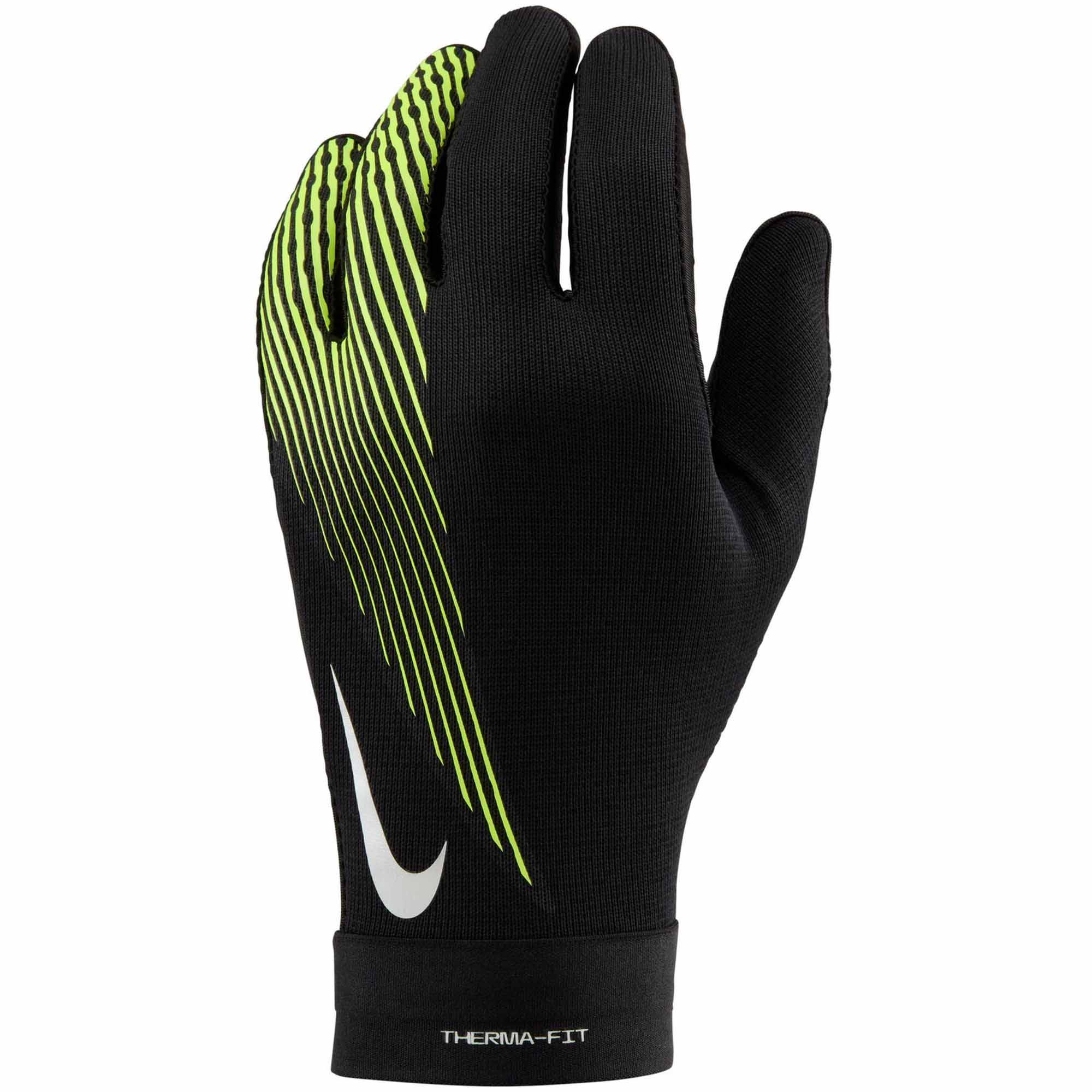 Nike Unisex Academy Therma- Fit Soccer Handschuhe schwarz, neon gelb