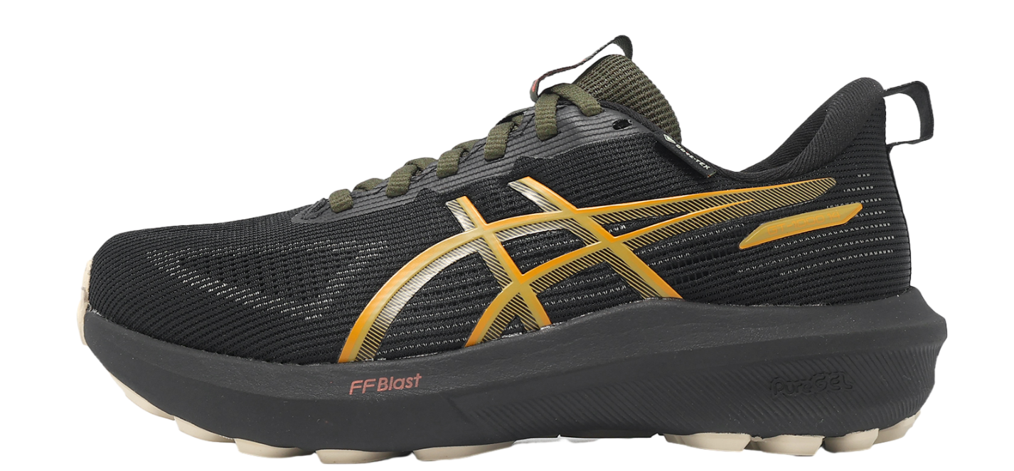 Asics Damen GT- 1000 14 GTX Laufschuh wasserdichter Traillaufschuh schwarz orange 40