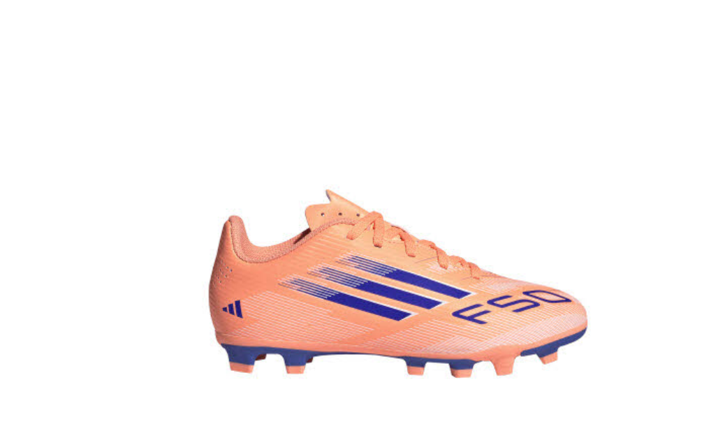 Adidas Kinder F50 Club Fußballschuh FG/MG neonorange blau 38 2/3
