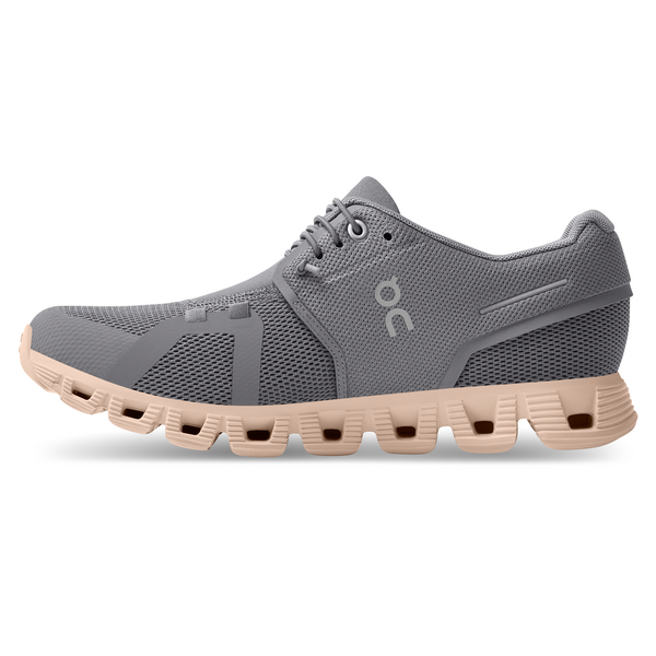 ON Damen Cloud 5 Laufschuh Freizeitschuh grau-rosa