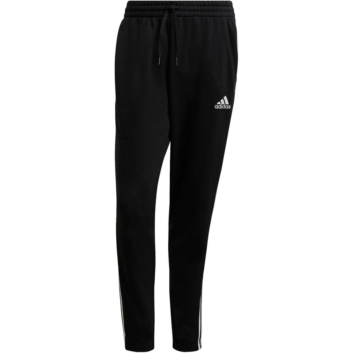 Adidas Herren 3-Streifen French Terry Trainingshose Freizeithose schwarz-weiß XL