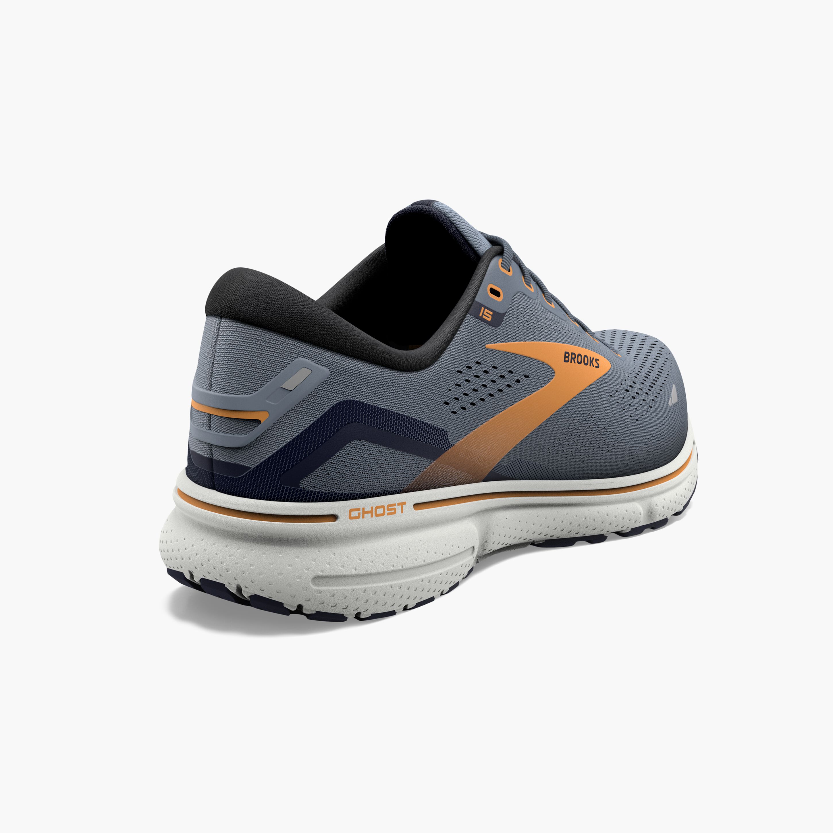 Brooks Herren Ghost 15 Laufschuh grau-orange