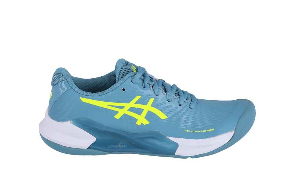 Asics Damen Gel-Challenger 14 Indoor Tennisschuh hellblau-gelb