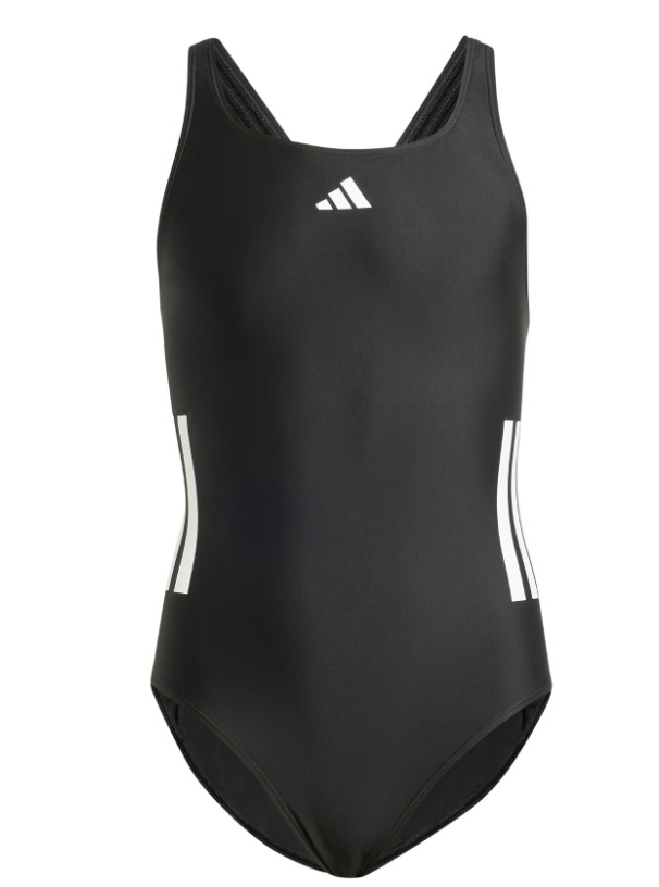 Adidas Kinder 3 Streifen Swimsuit Badeanzug schwarz weiß