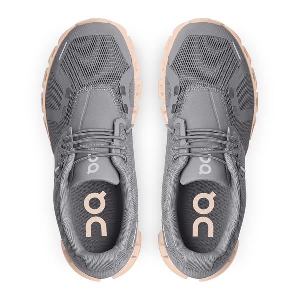 ON Damen Cloud 5 Laufschuh Freizeitschuh grau-rosa