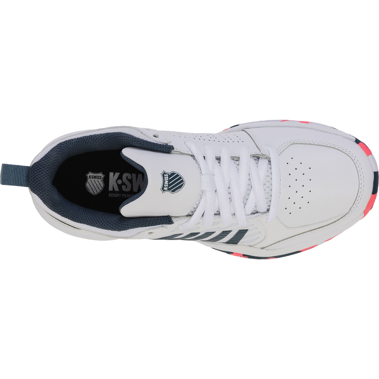 K- Swiss Kinder Court Express 2 Tennisschuh Sandplatzschuh weiß, blau, pink