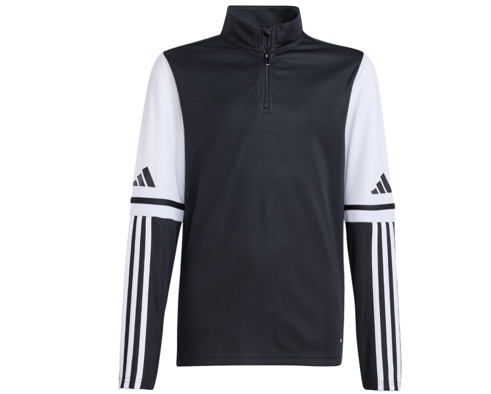 Adidas Kinder Squadra 25 Ziptop Trainingsshirt schwarz weiß 140
