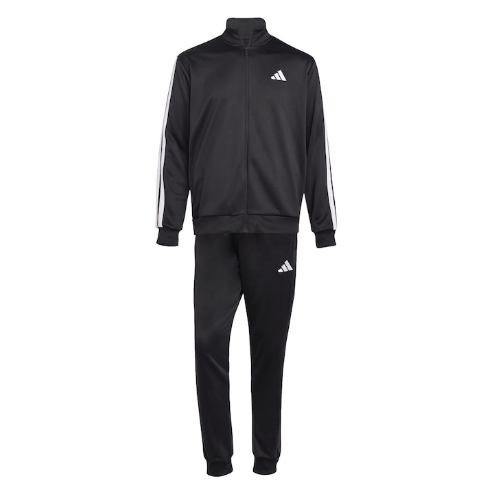 Adidas Herren 3 Streifen Trainingsanzug schwarz, weiß