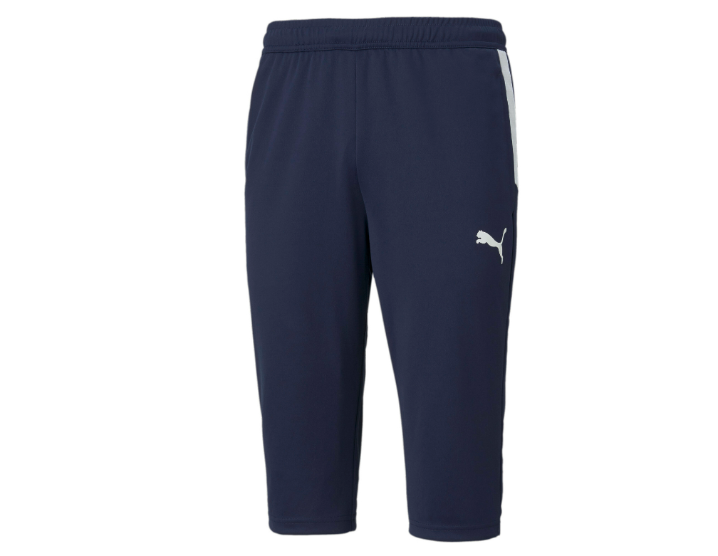 Puma Herren Teamliga Training 3/4 Pants Trainingsshorts dunkelblau weiß S
