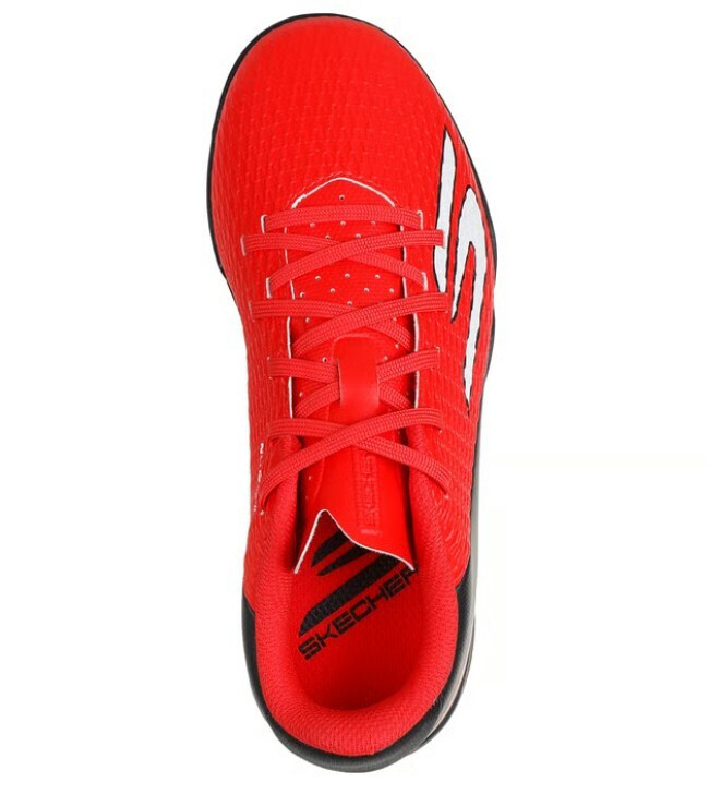 Skechers Kinder TD IC Fußball Hallenschuh rot-schwarz 31
