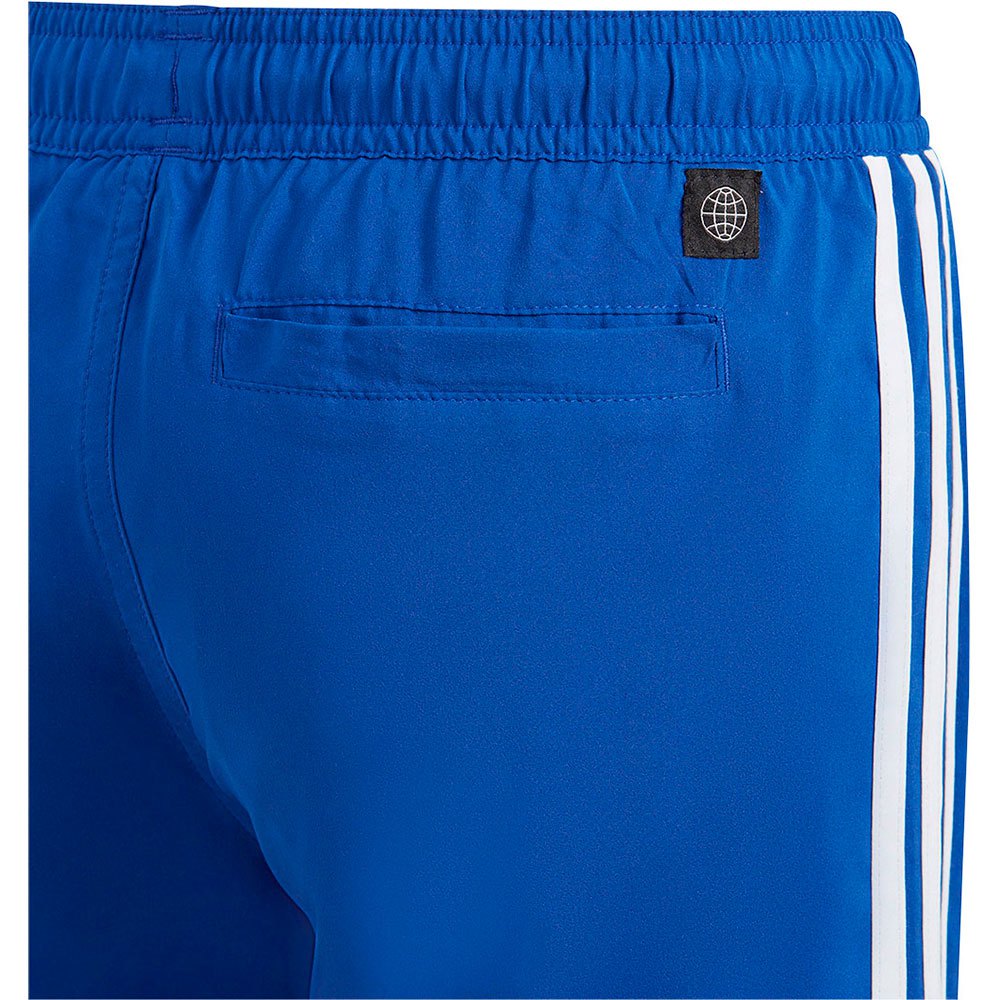 Adidas Kinder 3-Streifen Badeshort Badehose blau-weiß 116