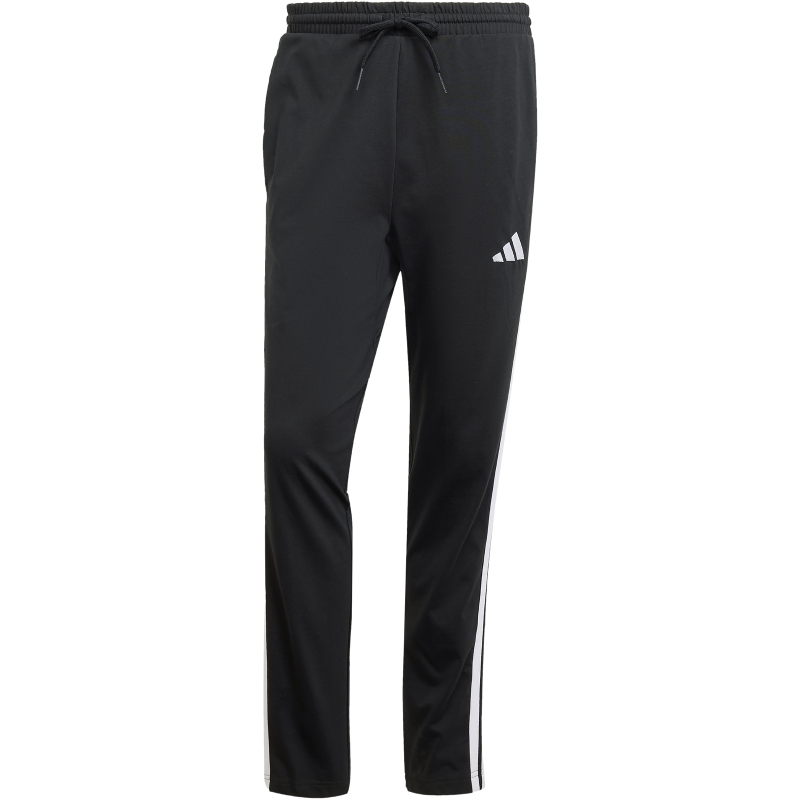 Adidas Herren 3 Streifen Single Jersey Jogginghose Trainingshose schwarz weiß