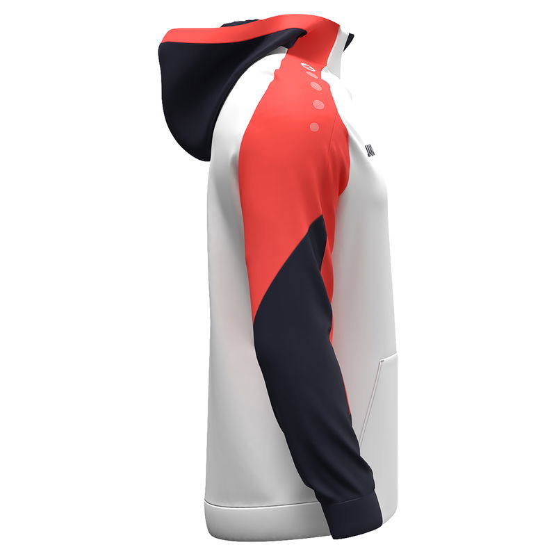 Jako Herren Dynamic Zip Hoodie Langarmtrainingsshirt weiß coral blau