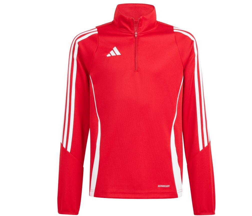 Adidas Kinder Tiro24 Ziptop Trainigsshirt rot weiß 164
