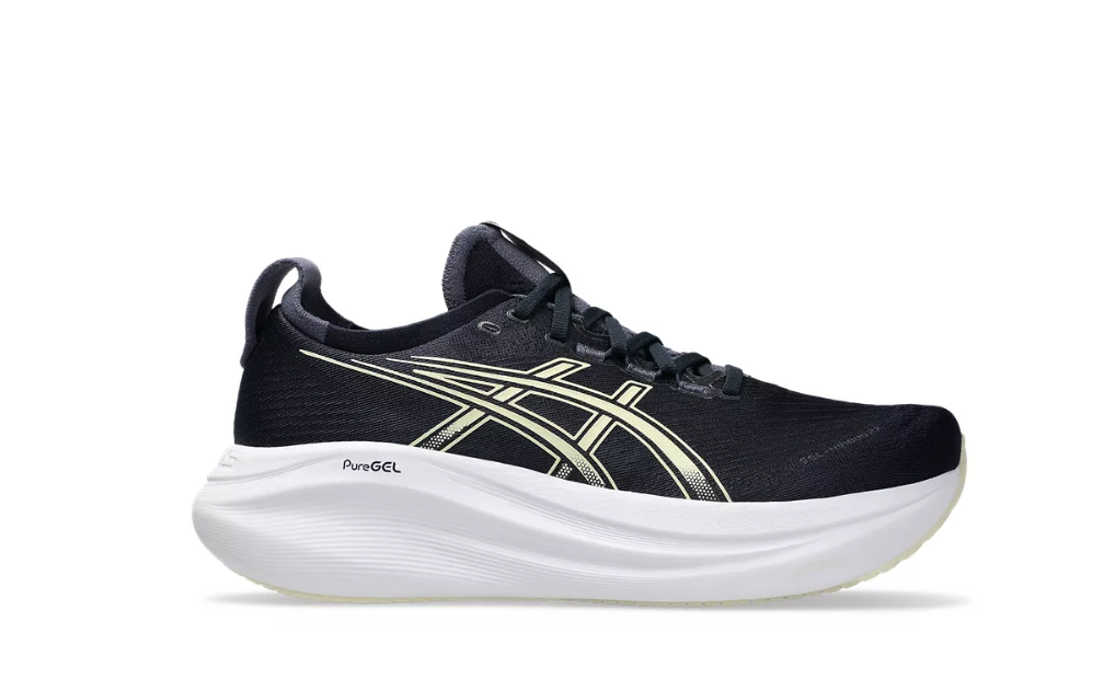 Asics Herren Gel- Nimbus 27 Laufschuh neutraler Laufschuh dunkelblau weiß 45