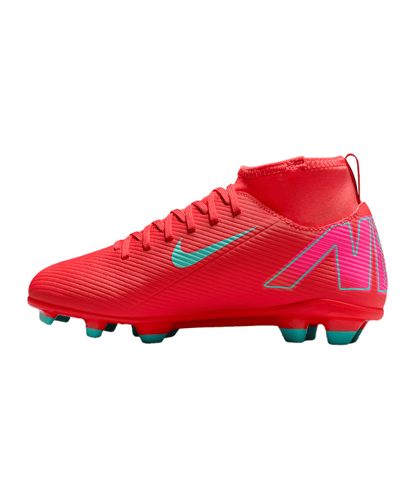 Nike Kinder Superfly 10 Club FG/MG Fußballschuh rot, türkis, pink