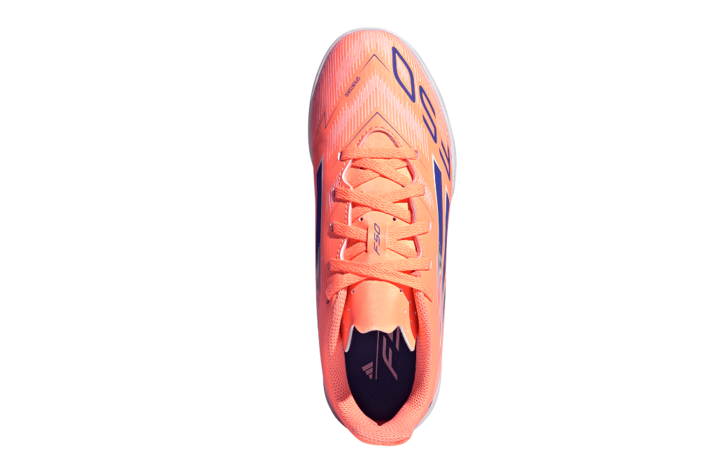 Adidas Kinder F50 Club Fußballschuh Hallenfußballschuh neonorange blau 38 2/3